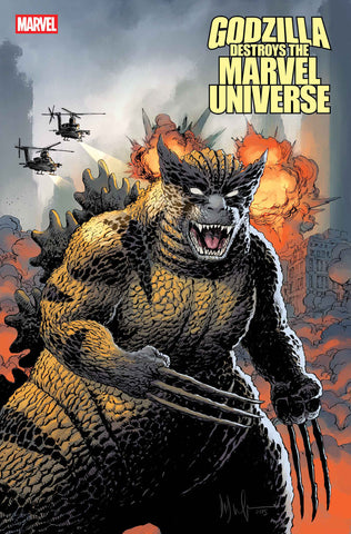 Godzilla Destroys The Marvel Universe #4 Dave Wachter Marvelzed Wolverine Zilla Variant