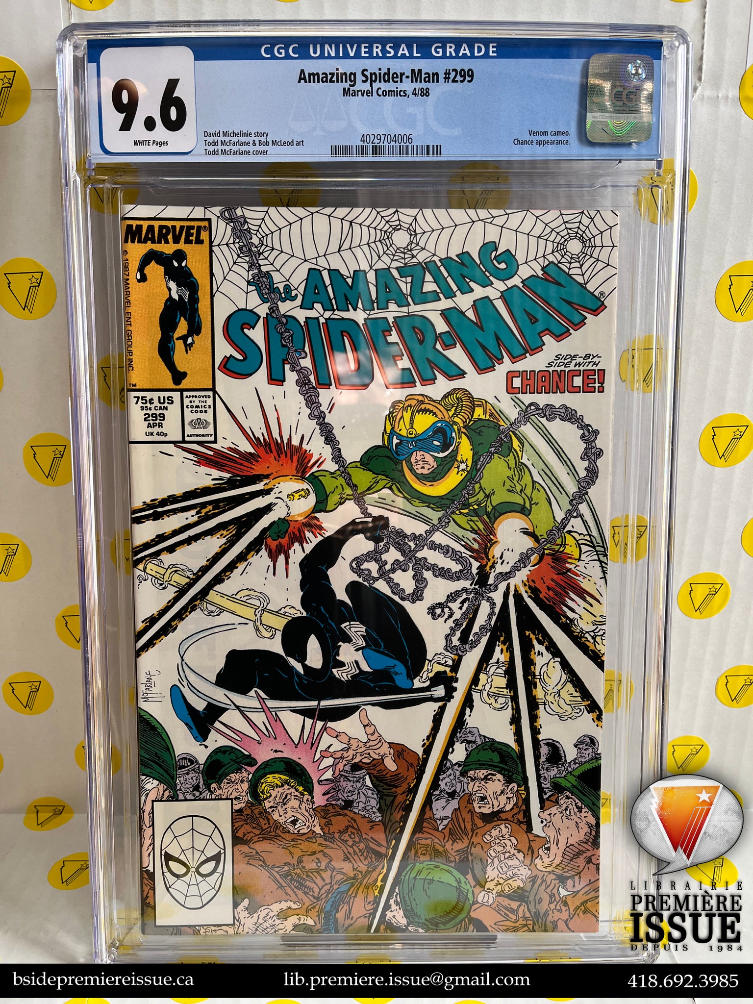 Amazing Spider-Man #299 CGC NM+ 9.6 White Pages 1st Venom Cameo!