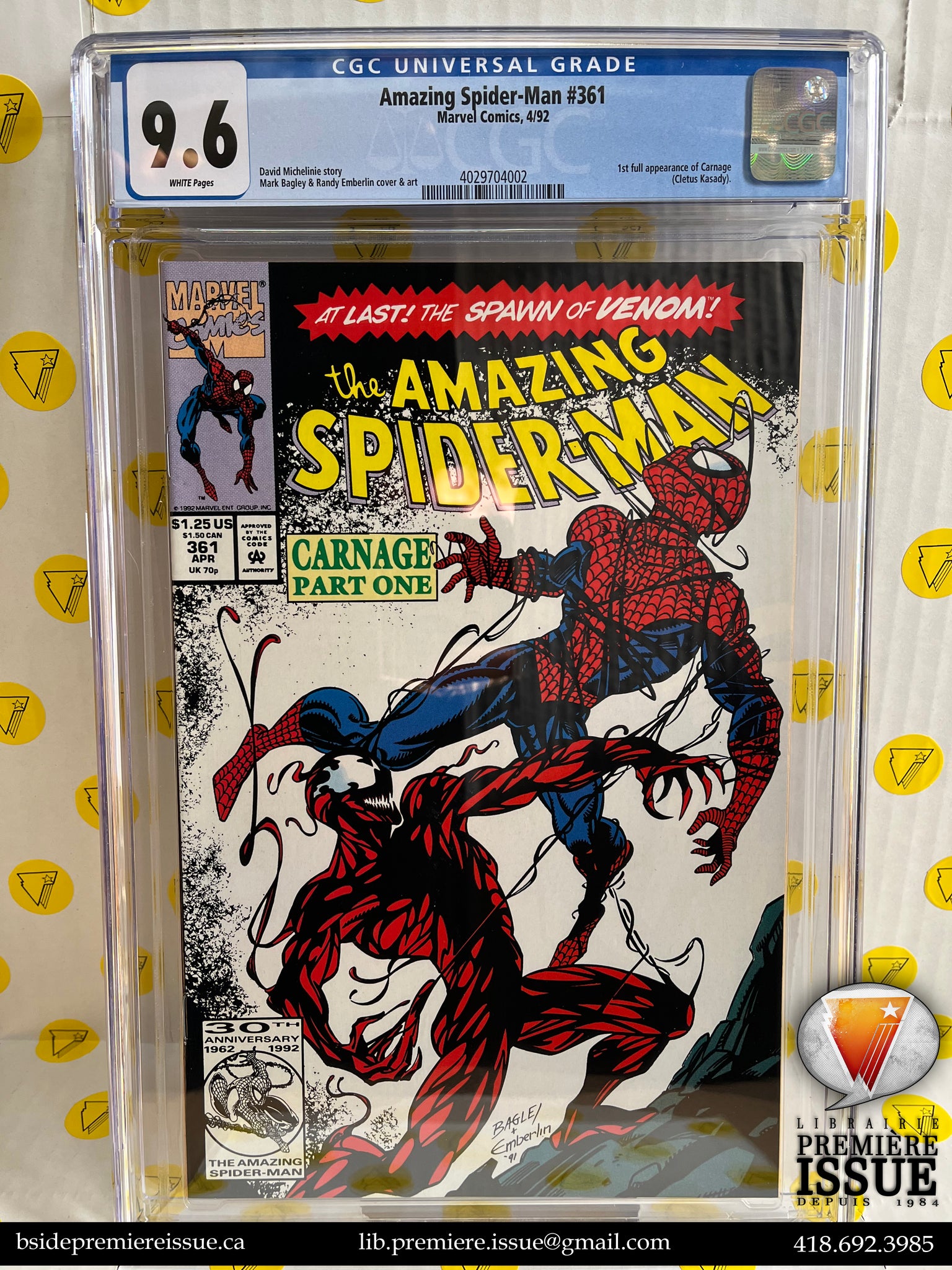 AMAZING SPIDER-MAN #361 CGC 9.6 WHITE PAGES 1ST FULL APP OF CARNAGE