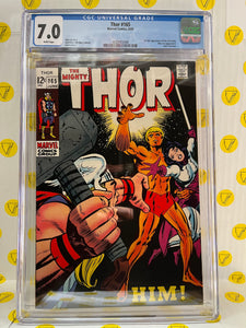THOR #165 CGC 7.0 WHITE PAGES 1st Full App. of Him (Warlock)